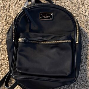 Kate Spade Black Backpack with Gold Accents
